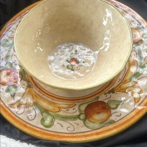 Vietri alfresco dinner plate and cereal bowl. Retired and gorgeous. Nwts
